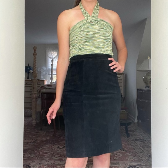 Vintage Genuine Suede Pencil Skirt - Picture 15 of 16